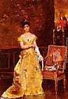 Alfred Stevens Famous Paintings - Preparing For The Ball